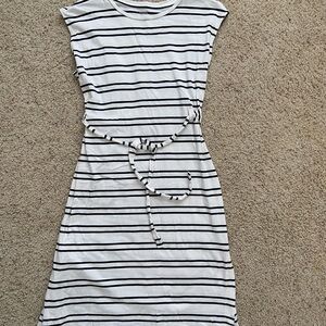 Kohl's Black and White Striped Midi Dress